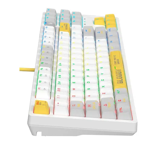 Клавіатура ігрова механічна A4Tech S-87 Bloody White, BLMS Red Plus Switch, Eng/Rus/Укр - фото 5