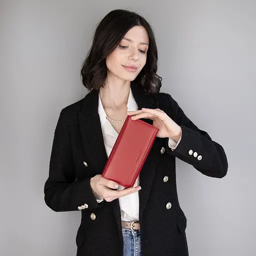 Гаманець жіночий шкіряний Fuerdanni 1180 червоний на магнітах - фото 2