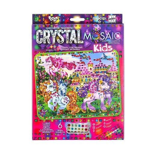 Набір креативної творчості "Kids Crystal Mosaic" CRMk-01-04, 6 форм елементів