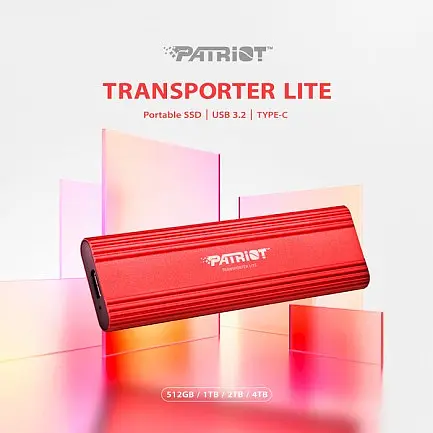 SSD диск Patriot Transporter Lite 2TB USB 3.2 Type-C Red External (PTPL2TBPEC) - фото 5