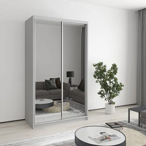 Шафа-купе дводверна MebelStar Стандарт AL 2 Дзеркала 120x60x210 см Сіра мишка (MBS-4315)