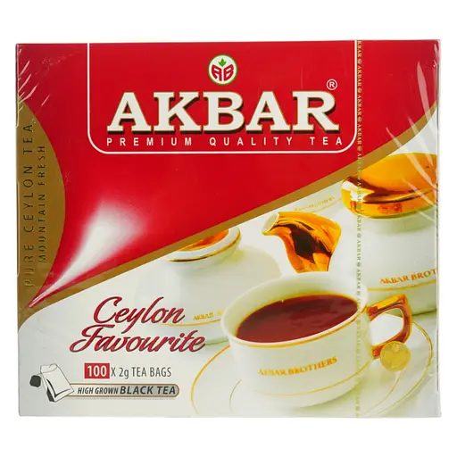 Чорний чай Akbar Black Tea пакетований 200 г (100 x 2 г)