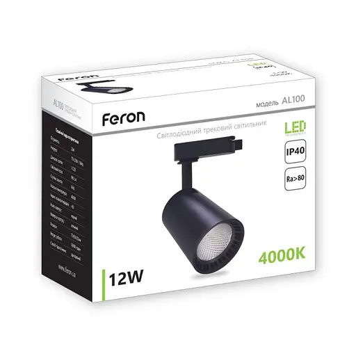 Світлодіодний трековий світильник Feron AL100, 12W 4000K чорний (29605) - фото 12
