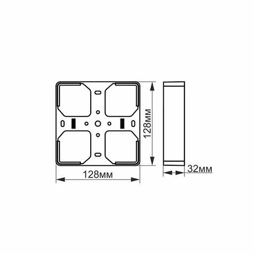 Рамка накладного монтажа безрамкового квадратного светильника VIDEX (VL-DLFS-15SF) - фото 4