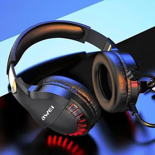 Проводная игровая гарнитура Awei ES-770i Gaming earphone with LED, USB, 3.5mm, 2.1m, black - фото 9