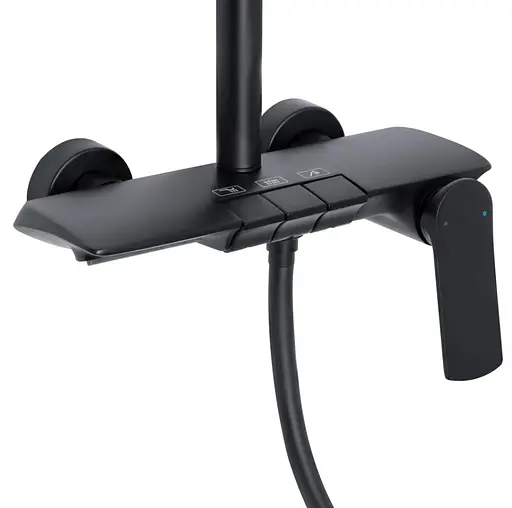 Душова система універсальна Qtap Slavonice Black Matt з виливом QTSLA111BLM45906 - фото 2