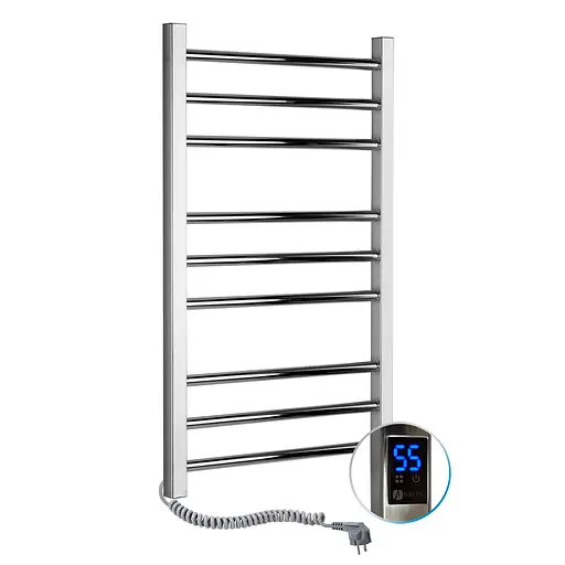 Электрический полотенцесушитель Navin Классик Квадро 500x800 Sensor с таймером, левый 10-016153-5080, Хром, Левое, Электронный - фото 1