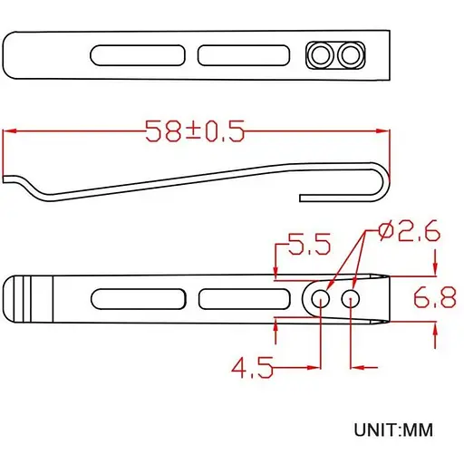 Кліпса кишенькова сталева Civivi без гвинтів CA-06B-V1 - фото 2