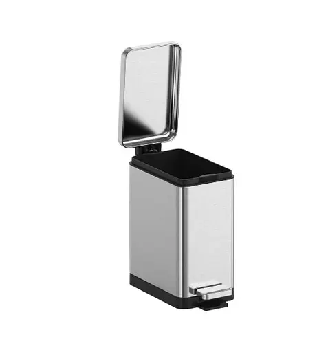 Відро для сміття Koer TC-010206-02 з плавним закриттям прямокутне 6 л нержавійка (KR5594)  - фото 3