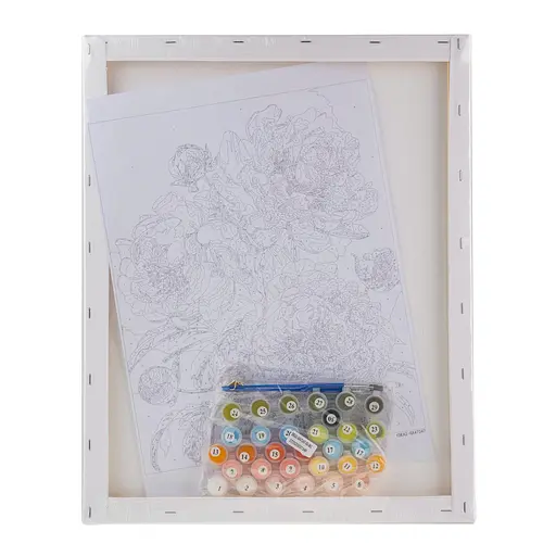 Набір для розпису по номерах "Рожеві півонії на блакитному фоні" 40*50 см, IDEA2-GX47247, ТМ "99IDEAS" - фото 6