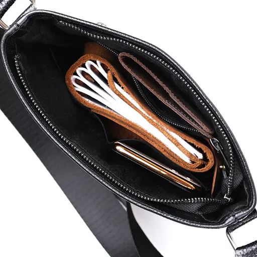 Кожаная мужская сумка через плечо SHVIGEL 24х26 см 000200032 - фото 5