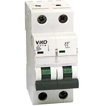 Автомат 2С (двухполюсный) 16А 4,5кА 230/400V Тип С ТМ VI-KO - фото 1