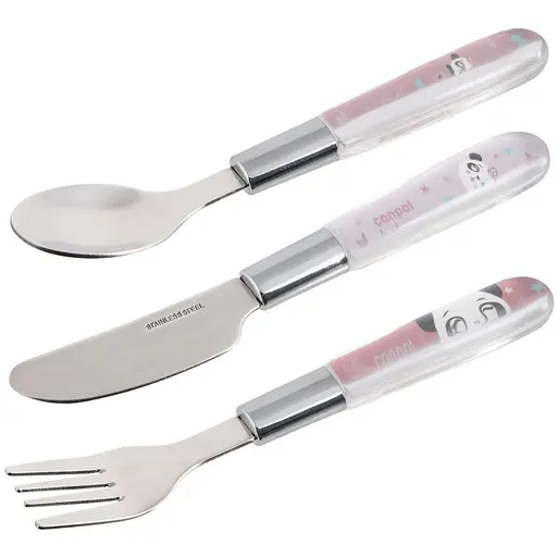 Набір столових приборів Canpol babies Exotic Animals з нержавіючої сталі рожевий (9/477_pin2) - фото 2