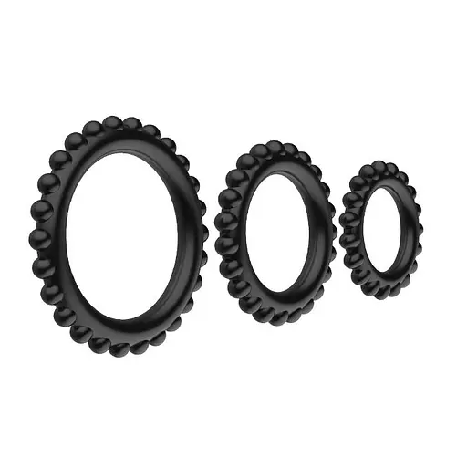 Набор эрекционных колец Baile Titan Cock Ring Set 3 шт. чёрный  - фото 3