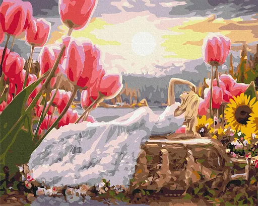 Картина за номерами на підрамнику Brushme Дюймовочка в білому