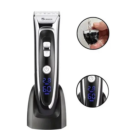 Машинка для стрижки волосся Surker RFC-688B із LCD дисплеєм - фото 3