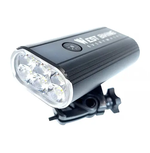 Велосипедна фара передня West Biking YP0701417 1500 Lm 6 Led чорний (G0001993)