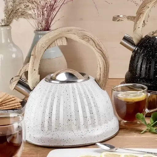 Чайник со свистком Edenberg EB-8810 с мраморным покрытием 3 л белый - фото 3