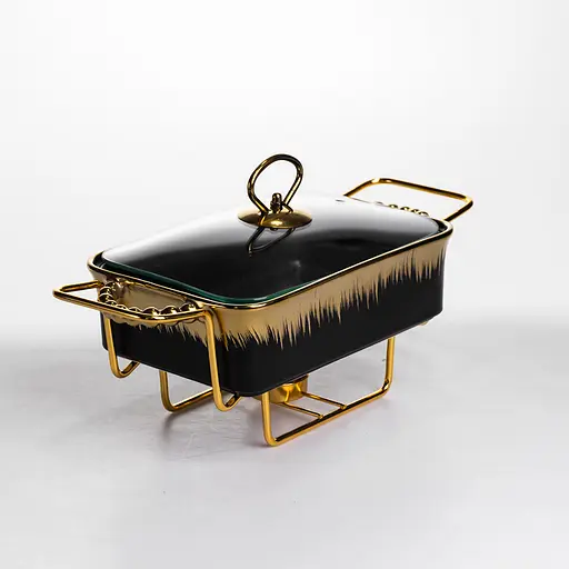 Мармит настольный Yiwu прямоугольный с подогревом 31х16х11 см на металлической подставке с крышкой мармитница для первых блюд ML1106-11 - фото 1