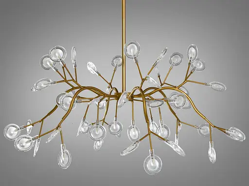 Модная новинка, люстра для зала "Светлячок", 54 лампы, золото сатин - фото 2