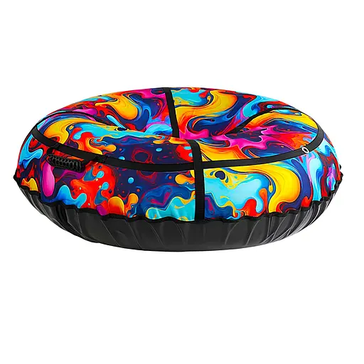 Надувні санки-тюбінг "Абстракція" 1.2 м Т33872-1 — з міцного матеріалу, з ручками та тросом