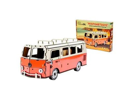 Деревянный 3D конструктор Микроавтобус, PuzzleOk (Puz-00926), 156 дет.