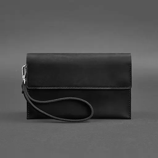 Кожаный мужской клатч-барсетка 3.0 черный Crazy Horse - фото 10