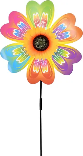 Ветрячок цветок, диаметр 35,5 см, подсолнух, палочка 52 см, 36x36x4 см (В ассортименте)