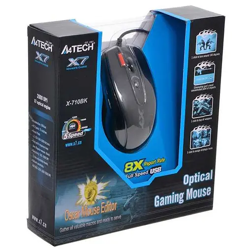 Мышь A4Tech X-710BK USB Black (X-710BK USB (Black)) - фото 5