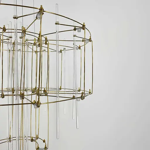 Невагома золота двоярусна люстра Ø 60 см | Арт. MJ 205-600 Titanium | Line F - фото 6