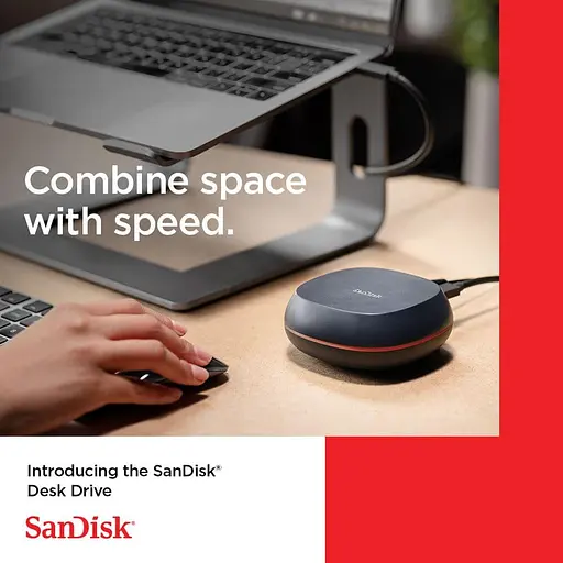 SANDISK Desk Drive 4TB USB Type-C Desktop External SSD, up to 1000MB/s, High-capacity Solid State Drive - фото 8