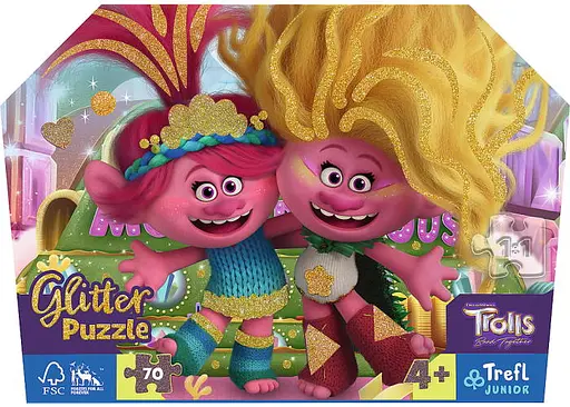Пазл Trefl глиттерный Тролли 70 эл. (53021) - фото 2