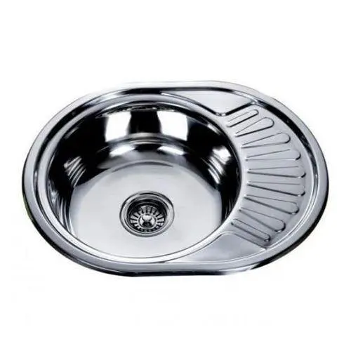 Кухонная мойка Kraft 5745 E овальная 570х450х180 мм Satin 0,8 мм Satin 30412 - фото 1