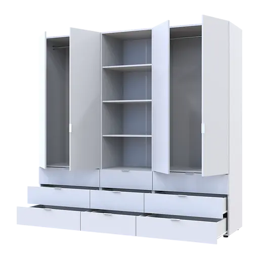 Шафа для одягу Doros Гелар Білий 2+2ДСП з пеналом 215х49.5х203.4 (42005165) - фото 2