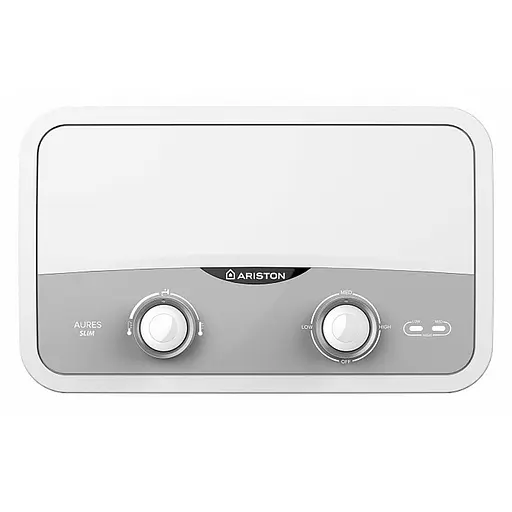 Электрический проточный водонагреватель Ariston Aures 5.5 кВт, горизонтальный, прямоугольный, белый (3520018-V) - фото 1