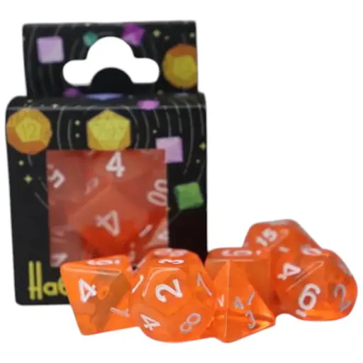 Набір кубиків Transparent 7 Dice Set - Orange , 7 шт. (g7dtran03)