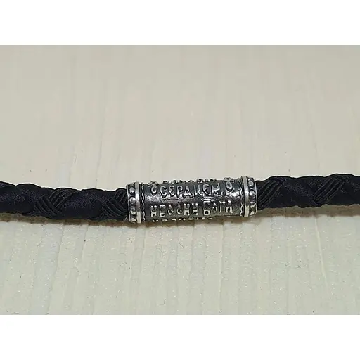 Ювелірний шнурок Меридіан 925 з текстилю з срібними вставками. 846/4К 60 70 - фото 3