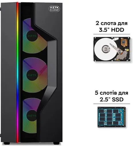 Корпус RZTK PcCooler Master RP300 Mesh ARGB 4F (RP300 Mesh), б/у - фото 8