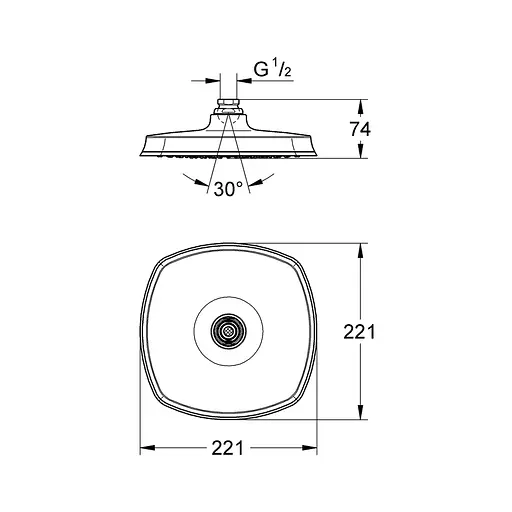 Лейка для верхнего душа Grohe Grandera 27974IG0, Золотой - фото 2