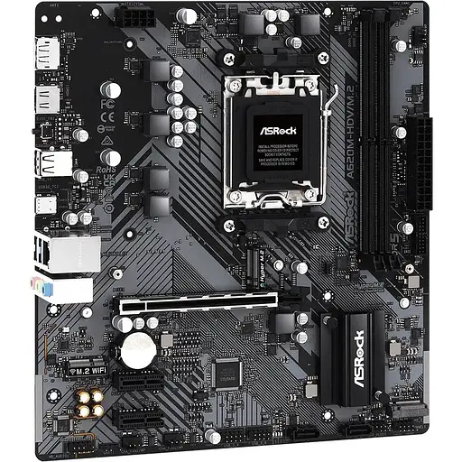 Материнская плата ASRock AM5 A620M-HDV/M.2, A620, 2xDDR5, Int.Video (CPU), 2xSATA3, 2xM.2, 1xPCI-E 4.0 16x, 2xPCI-E 3.0 1x, 1x, 1x RTL8111H, 5xUSB3.2/6xUSB2.0, Type-C, HDMI/DP, Micro ATX - фото 3