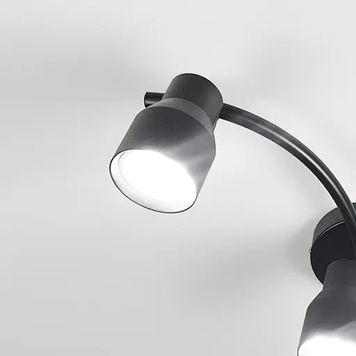 Чорний світильник із 3-ма регульованими плафонами | Арт. 52039/3 BK | Line F - фото 2