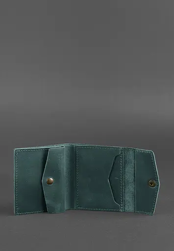 Шкіряний гаманець 2.1 зелений Crazy Horse - фото 5