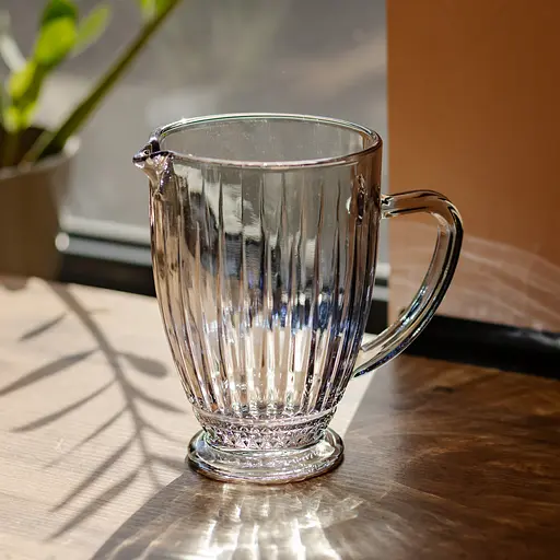 Кувшин для напитков 1.2 л ребристый из толстого стекла голубой HP-19-235 кувшин лимонадник Yiwu HP-19-235 - фото 3