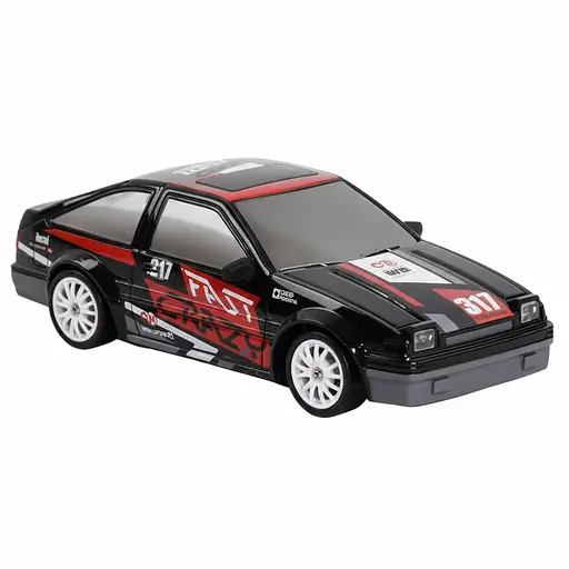 Радиоуправляемая Машина SC 24 A 12, Аккумулятор 3.7V, Подсветка фар, Сменные колеса, Дорожные конусы, Черная