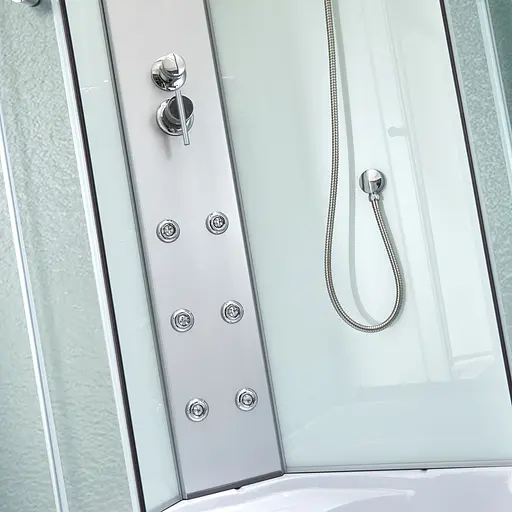 Гидромассажный бокс Lidz Tani SBM90x90.SAT.LOW.FR, стекло Frost 4 мм, Белый, Универсальная, Белый, белый, мелкий (до 20 см) - фото 3