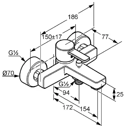 Смеситель для ванны Kludi Zenta 386708675 - фото 3