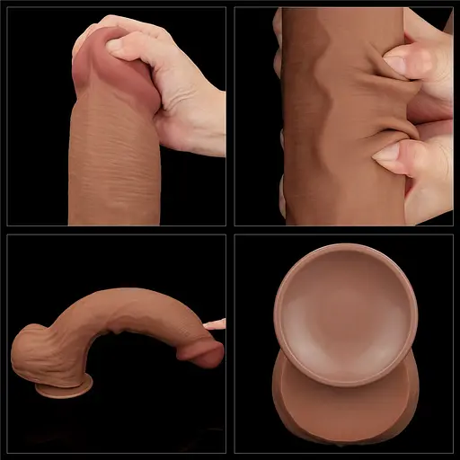 Фалоімітатор LoveToy Sliding-Skin Dual Layer Dong King Sized 36 см тілесний - фото 18