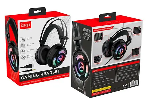 Дротова ігрова гарнітура iPega Gaming with RGB LED PG-R008, 3.5mm, Noice Reduction, 2.2m, black - фото 4