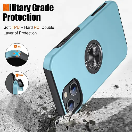 Чохол KOVASIA для iPhone 14, з 2 захисними плівками для екрану + 1 тримачем для телефону, [захист від подряпин] [протиударний] - фото 7