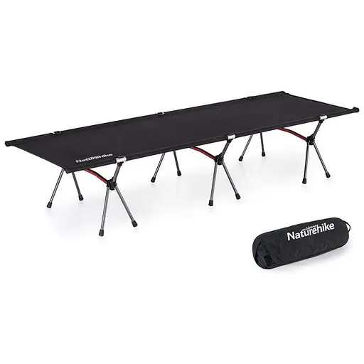 Туристичне розкладне ультралегке ліжко Naturehike NH19JJ006 алюміній (Чорне)